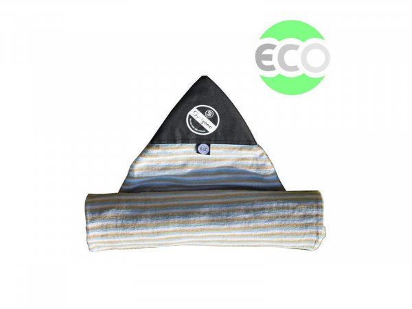 SURFGANIC Eco Surfboard Socke 6.0 Fish Shortboard beige blau gestreift